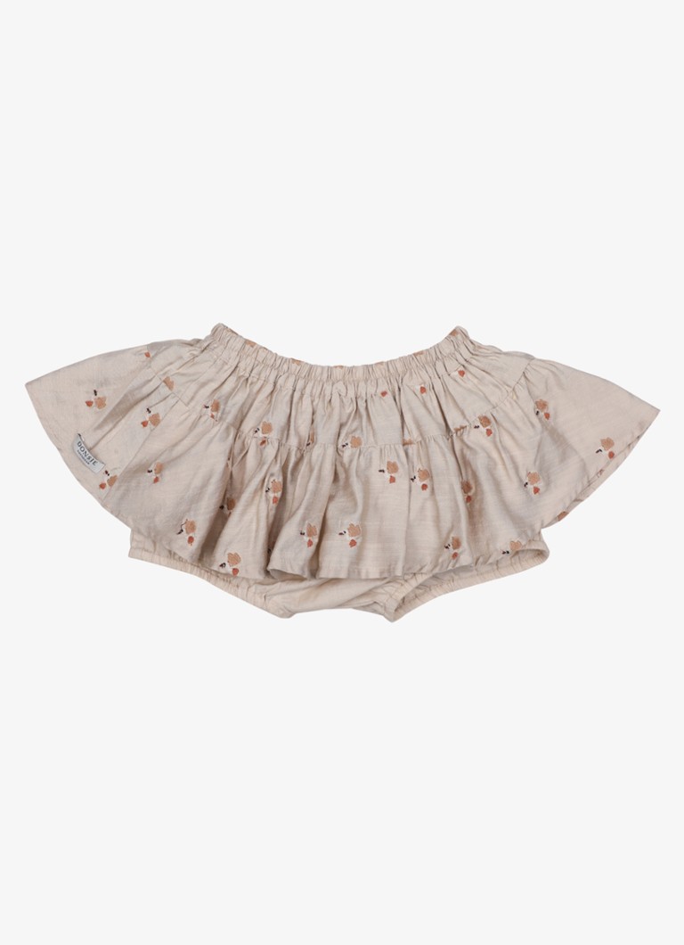 Donsje Amsterdam Meisjes Ysa rok met borduring in de kleur Beige, maat: 3M-6M=62