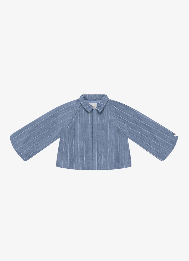 Donsje Amsterdam Meisjes Cyran jack met streepprint in de kleur Lichtblauw, maat: 24-30M=92
