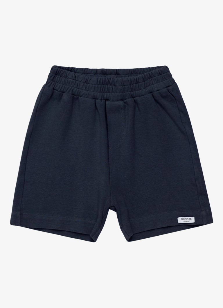 Donsje Amsterdam Jongens Rafie korte joggingbroek met logo in de kleur Donkerblauw, maat: 2-3Y=98