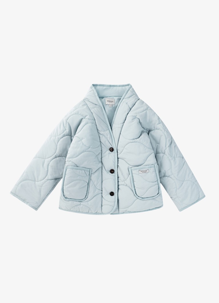 Donsje Amsterdam Meisjes Tessane jack met quilt patroon in de kleur Lichtblauw, maat: 2-3 Y=92