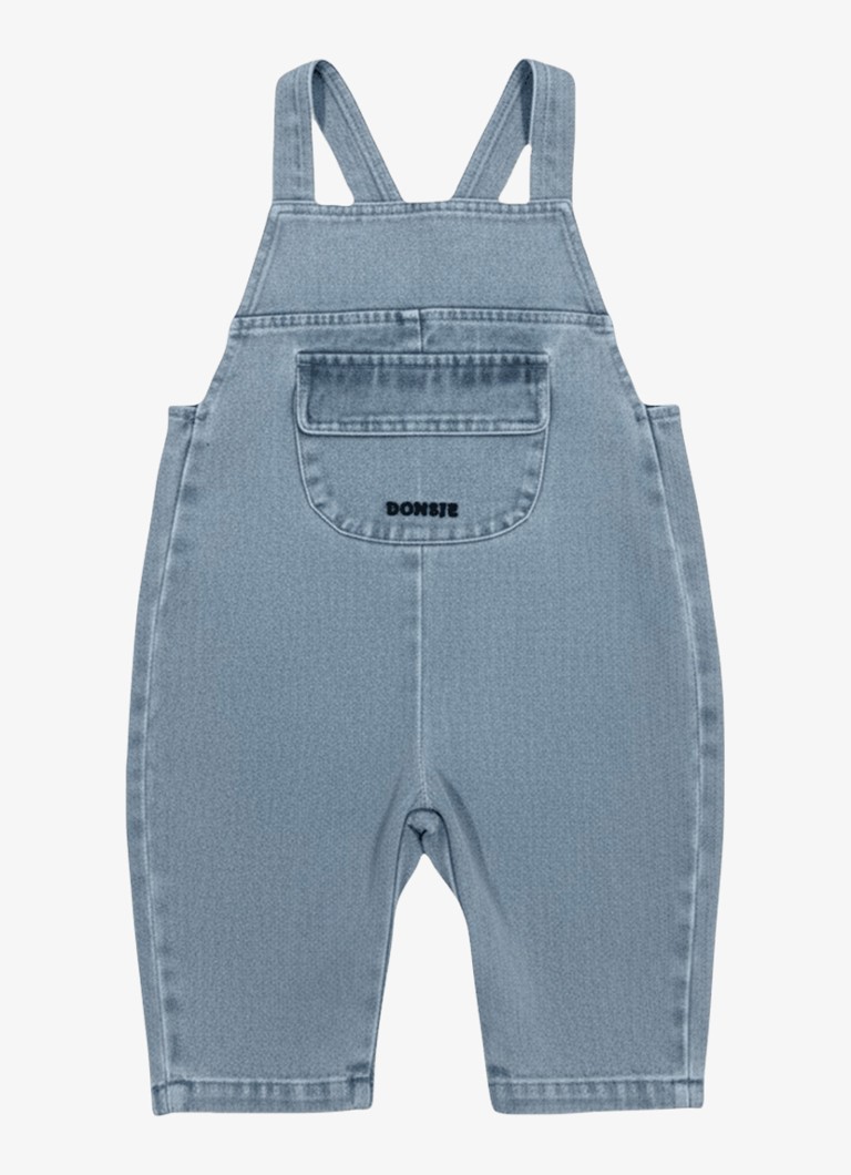 Donsje Amsterdam Jongens Caspar jumpsuit met logo in de kleur Lichtblauw, maat: 24-30M=92
