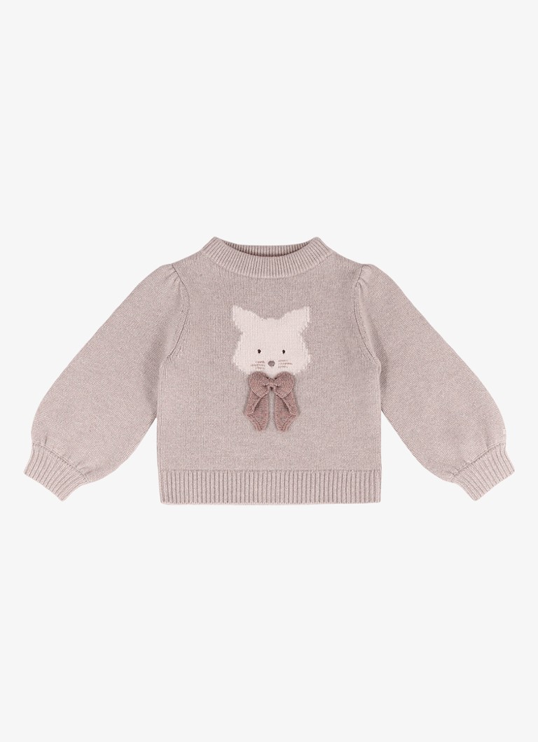 Donsje Amsterdam Meisjes Denna fijngebreide trui van merino wol in de kleur Roze, maat: 9-12M=74