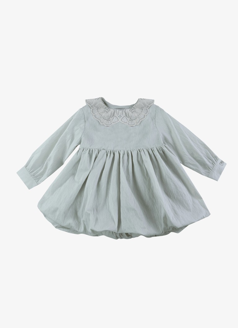 Donsje Amsterdam Meisjes Doriane jurk met plooien in de kleur Grijs, maat: 6-9M=68