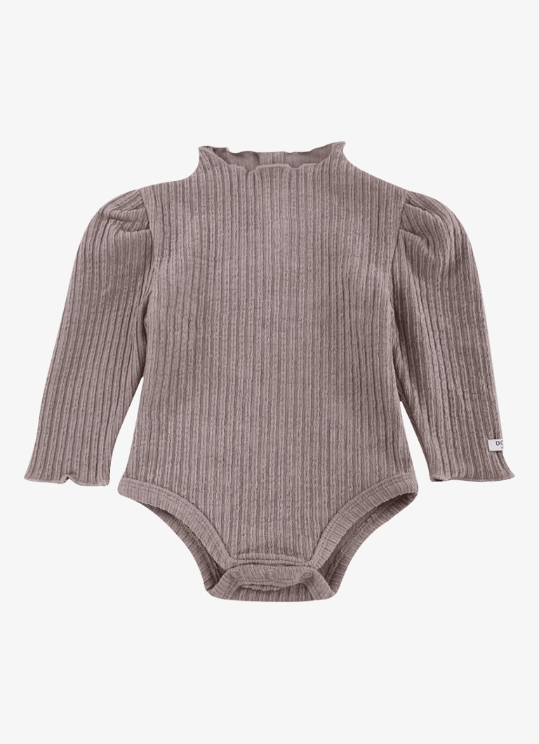 Donsje Amsterdam Meisjes Giggie romper met ribstructuur in de kleur Grijs, maat: 6-9M=68