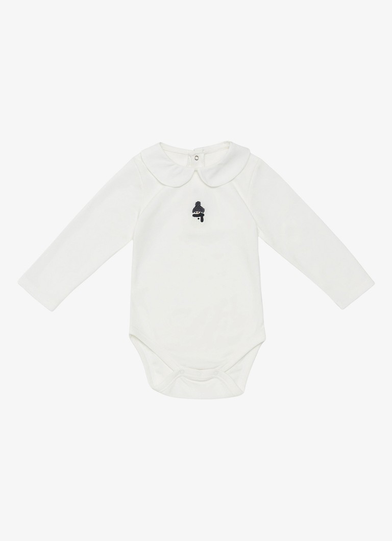 Donsje Amsterdam Meisjes Romper met print in de kleur Gebroken wit, maat: 12-18M=80