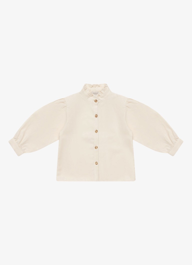 Donsje Amsterdam Meisjes Fini blouse met ballonmouw in de kleur Zand, maat: 92