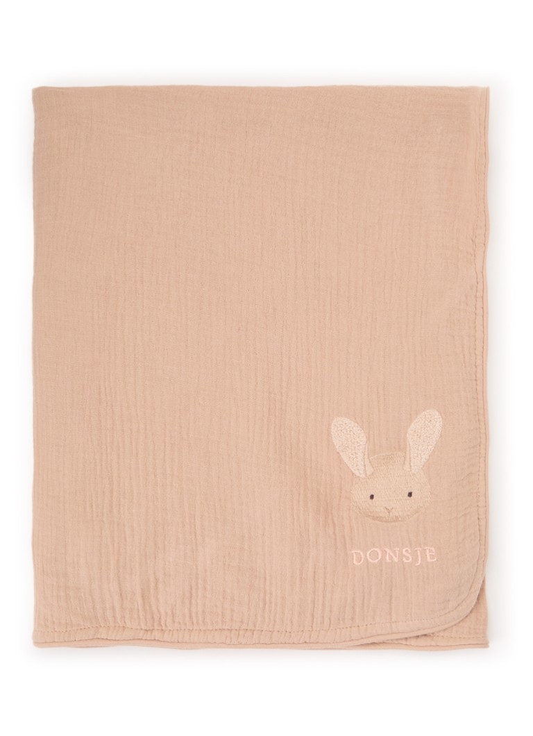Donsje Amsterdam Jongens Ploekie Muslin omslagdoek van katoen 115 x 115 cm in de kleur Roze, maat: 115 CM