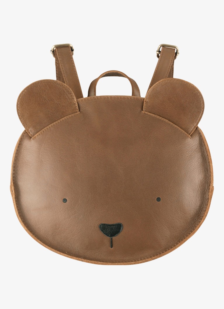 Donsje Amsterdam Jongens Umi Bear rugzak van leer in de kleur Bruin, maat: 90