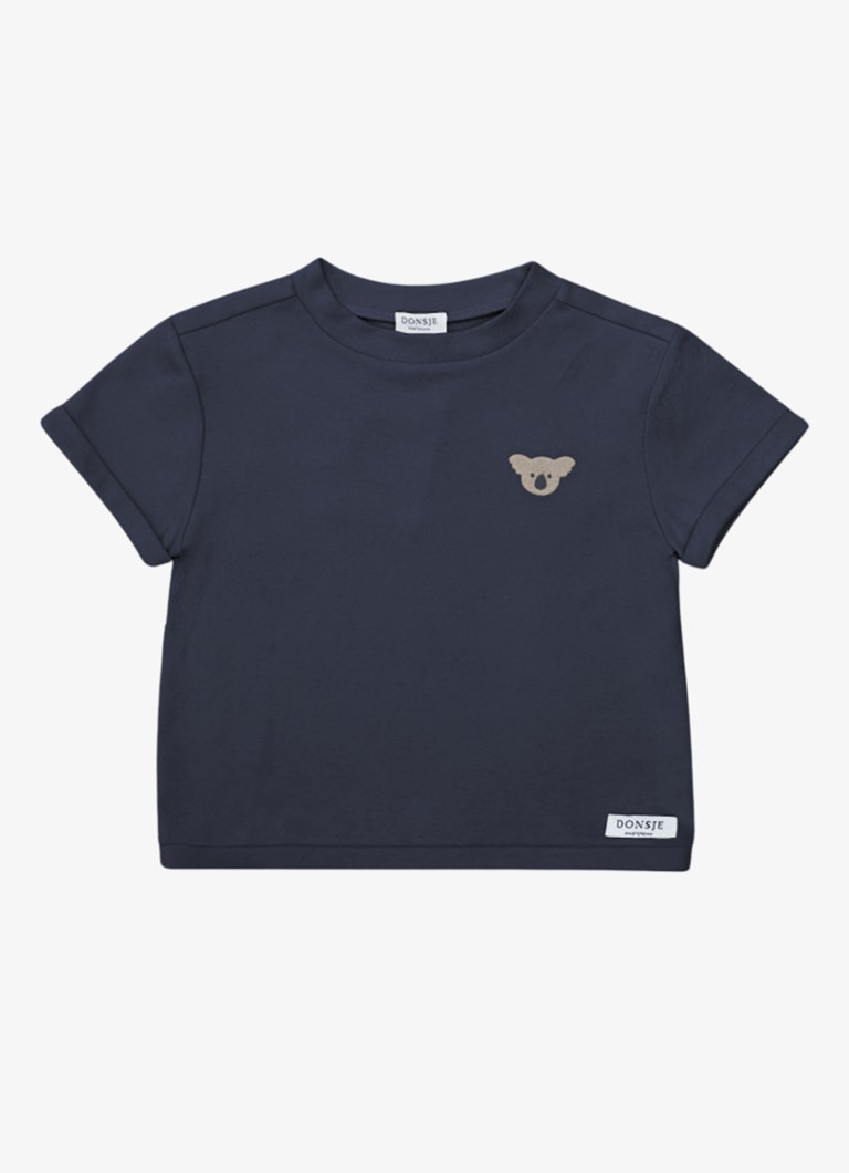 Donsje Amsterdam Jongens Jarne Koala t-shirt van katoen in de kleur Donkerblauw, maat: 2-3Y=98