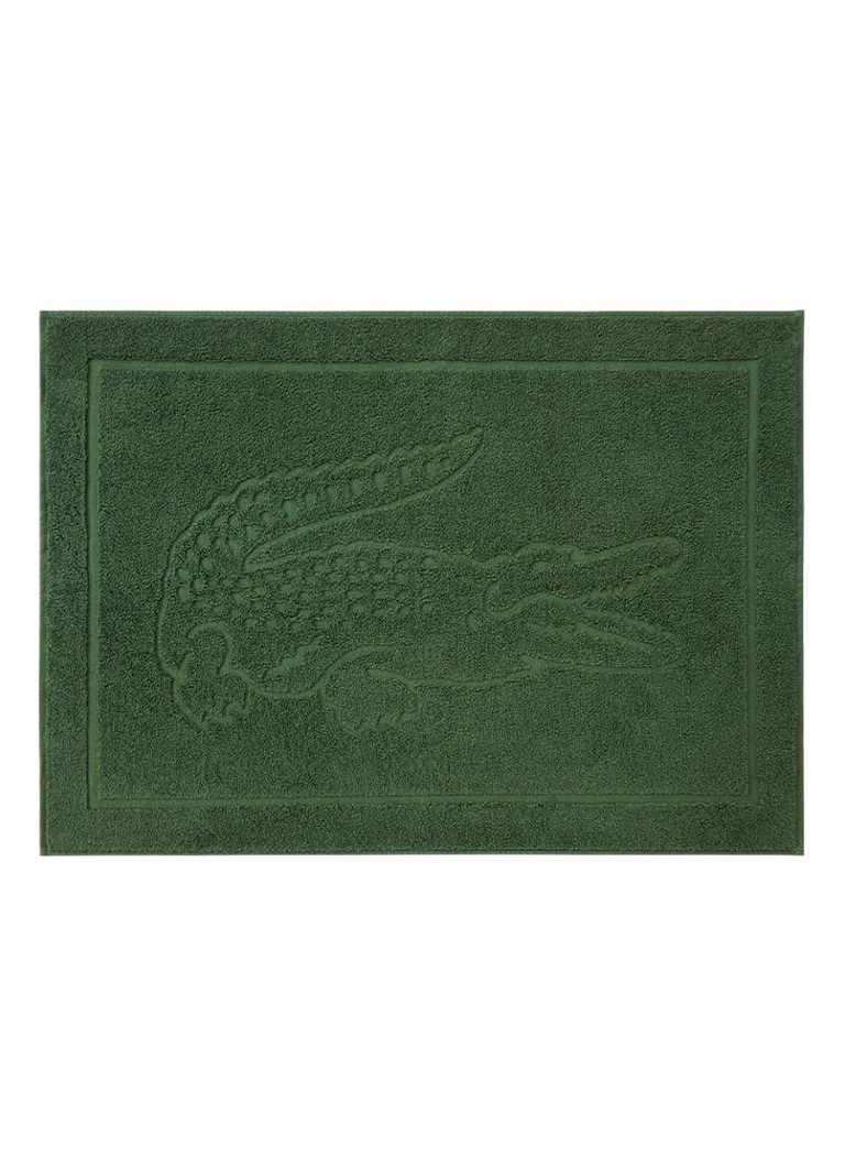 Lacoste L Lacoste badmat van katoen 800 gr/m2 - 55 x 80 cm Groen - Deal