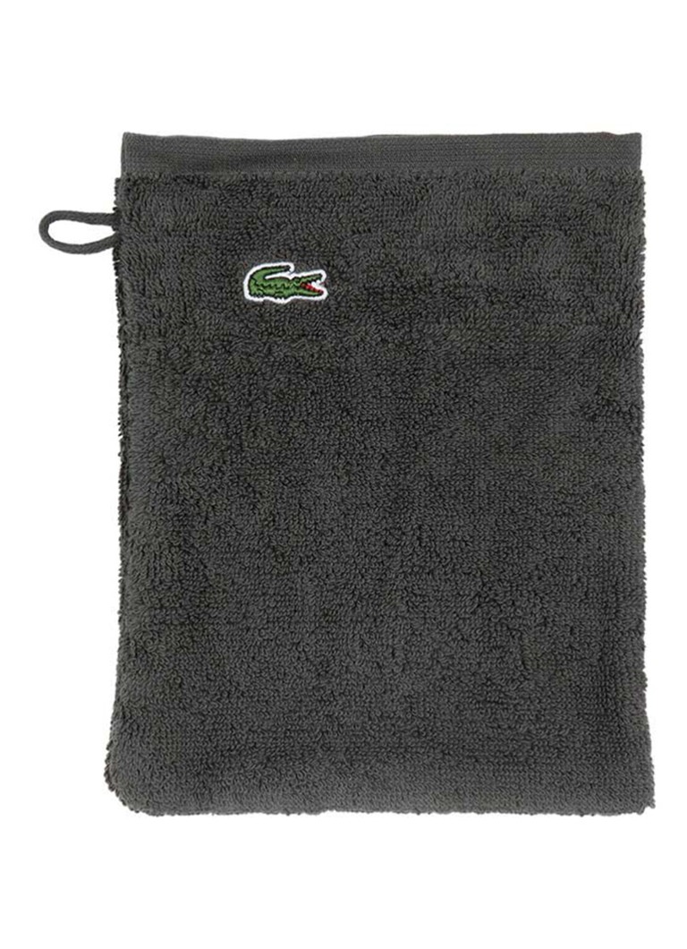 Lacoste L Lecroco washand - 600 gr/m2 - 15 x 21 cm Antraciet - Deal