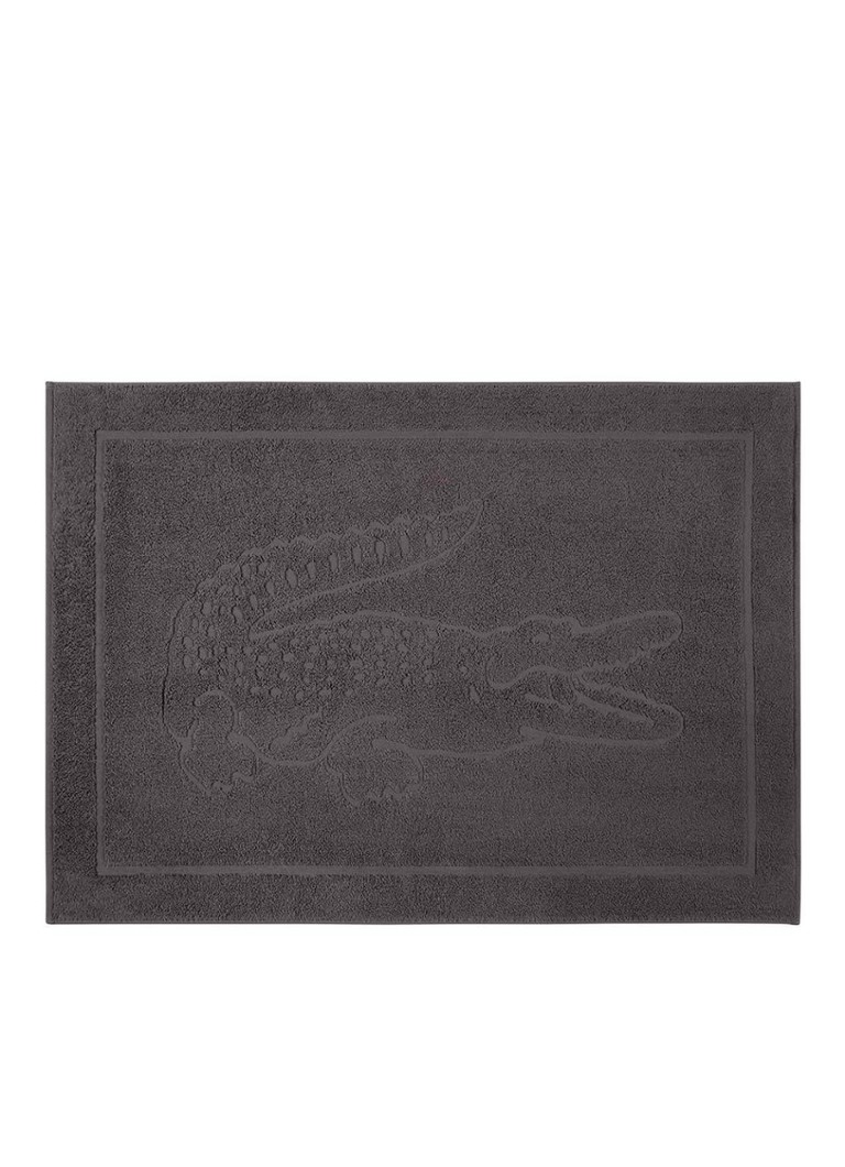 Lacoste L Lacoste badmat van katoen 800 gr/m2 - 55 x 80 cm Antraciet - Deal