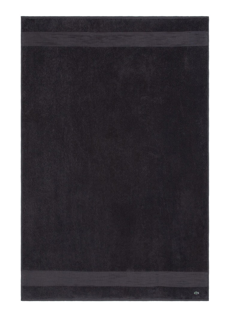 Lacoste L Lecroco badlaken - 600 gr/m2 - 100 x 150 cm Antraciet - Deal