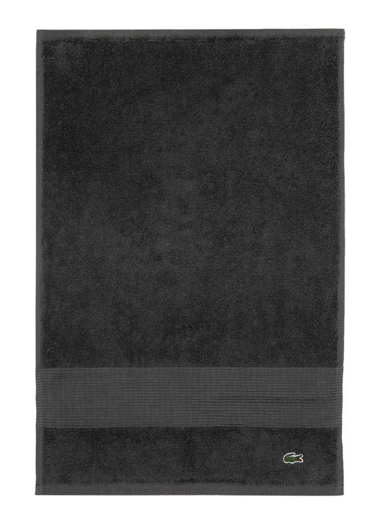 Lacoste L Lecroco gastendoek - 600 gr/m2 - 60 x 40 cm Antraciet - Deal