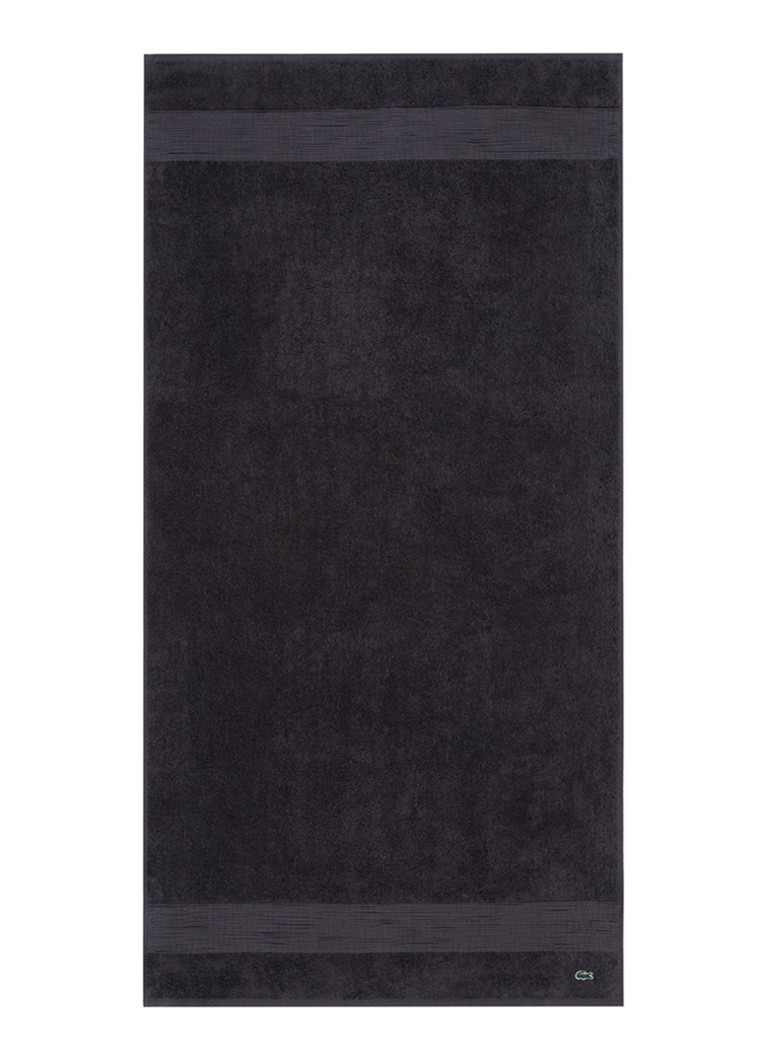 Lacoste L Lecroco badlaken - 600 gr/m2 - 70 x 140 cm Antraciet - Deal