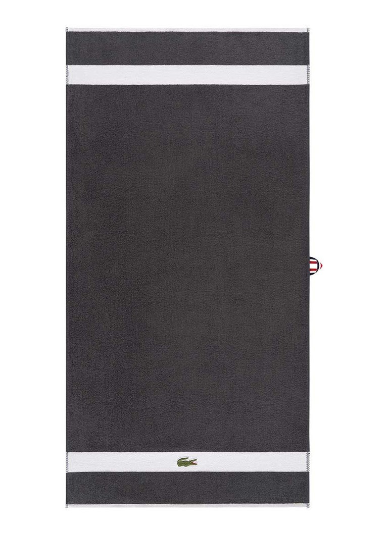 Lacoste L Casual badlaken - 450 gr/m2 - 70 x 140 cm Zwart - Deal