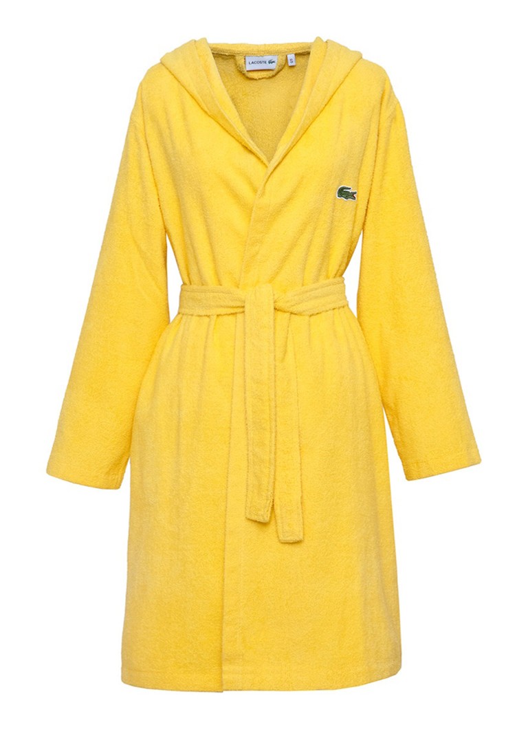 Lacoste Dames L Confort badjas met logoborduring in de kleur Geel