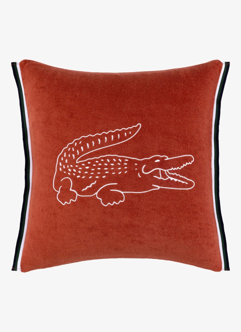 Lacoste L Break sierkussenhoes 45 x 45 cm Roestbruin - Deal
