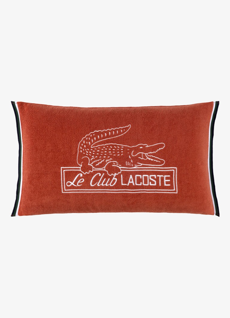 Lacoste L Le Club sierkussenhoes 33 x 57 cm Roestbruin