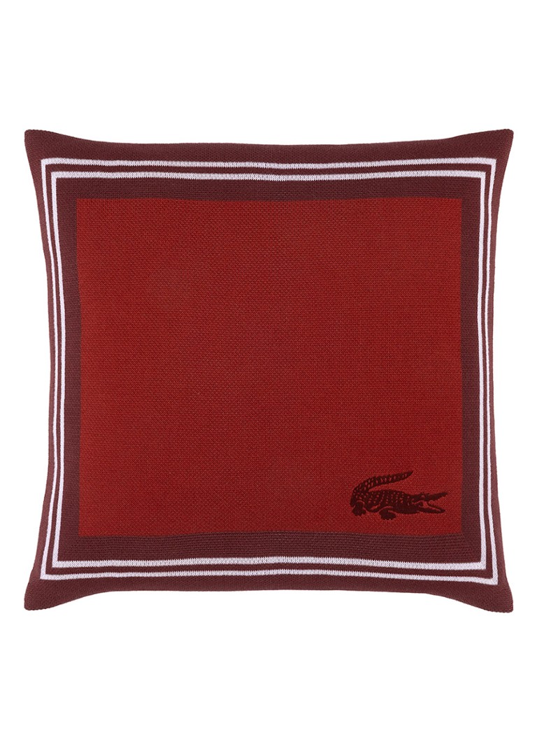 Lacoste Frame sierkussenhoes 45 x 45 cm Donkerrood - Deal