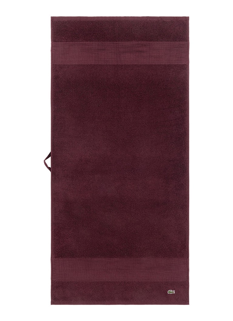 Lacoste L Lecroco badhanddoek - 600 gr/m2 - 50 x 100 cm Bordeauxrood
