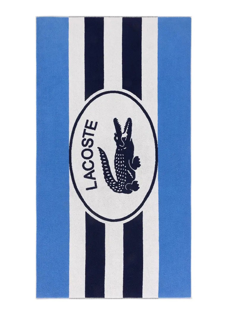Lacoste Badlaken met logoprint 160 x 90 cm Blauw - Deal