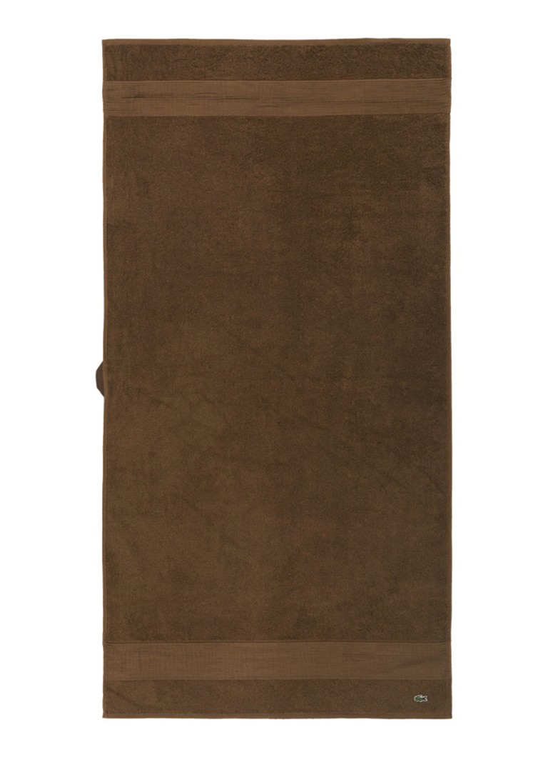 Lacoste L Lecroco badlaken - 600 gr/m2 - 70 x 140 cm Hazelnootbruin - Deal