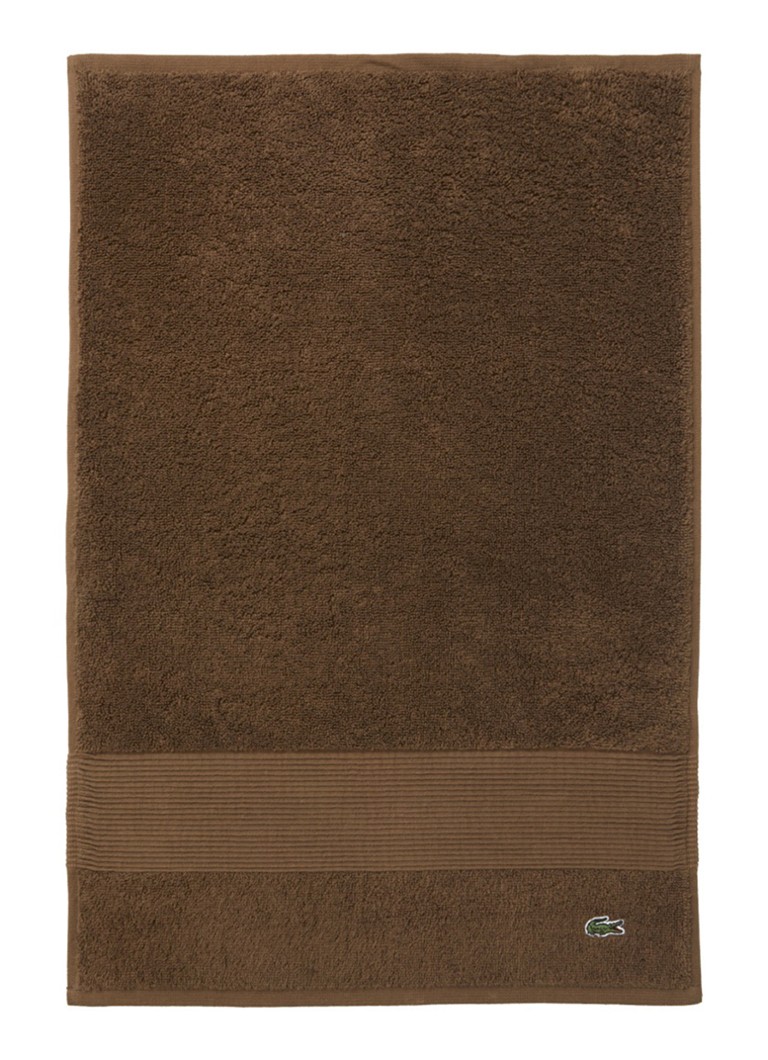 Lacoste L Lecroco gastendoek - 600 gr/m2 - 60 x 40 cm Hazelnootbruin - Deal