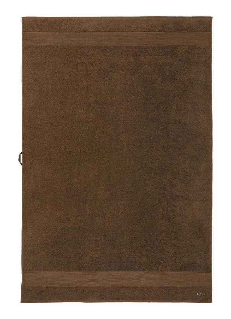 Lacoste L Lecroco badlaken - 600 gr/m2 - 100 x 150 cm Hazelnootbruin