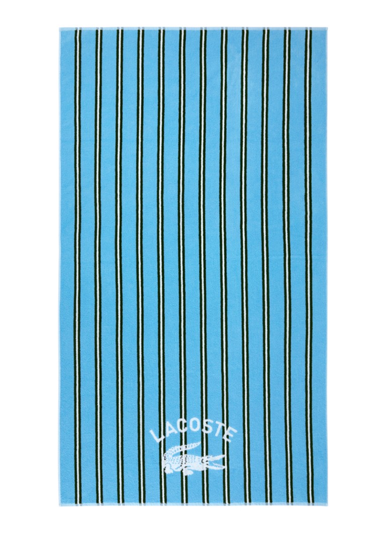 Lacoste L Sunstripe strandlaken - 90 x 160 cm Blauw - Deal