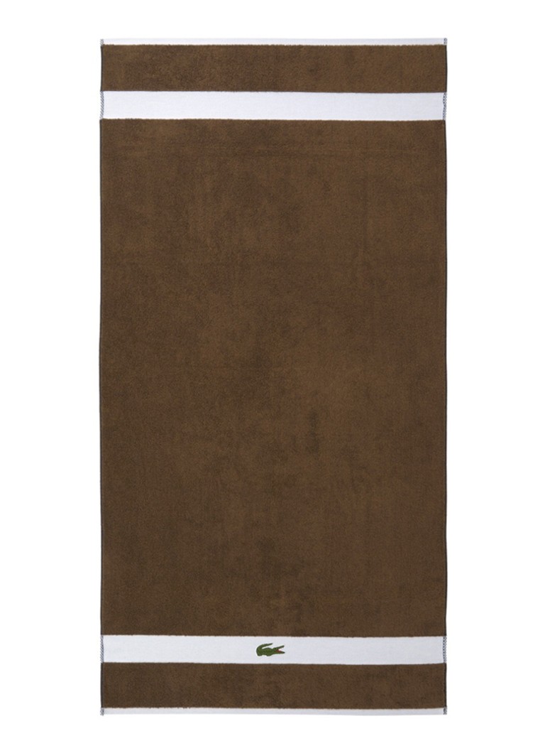 Lacoste L Casual badlaken - 450 gr/m2 - 70 x 140 cm Hazelnootbruin - Deal