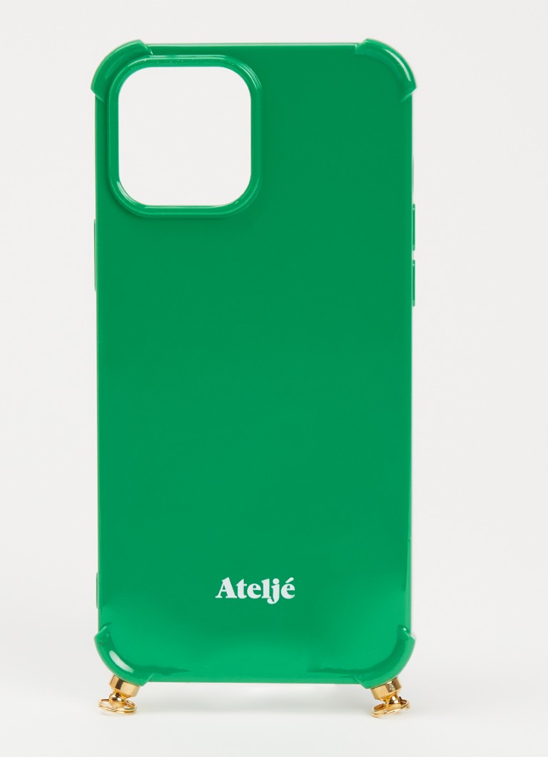 Ateljé Dames Telefoonhoes voor iPhone 13 Pro Max in de kleur Groen, maat: 1maat