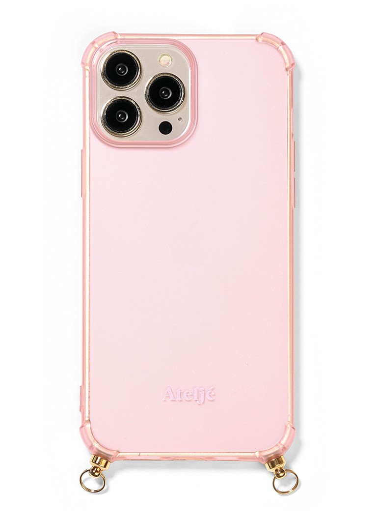 Ateljé Dames Telefoonhoes voor iPhone 12 / 12 Pro in de kleur Roze, maat: 1maat
