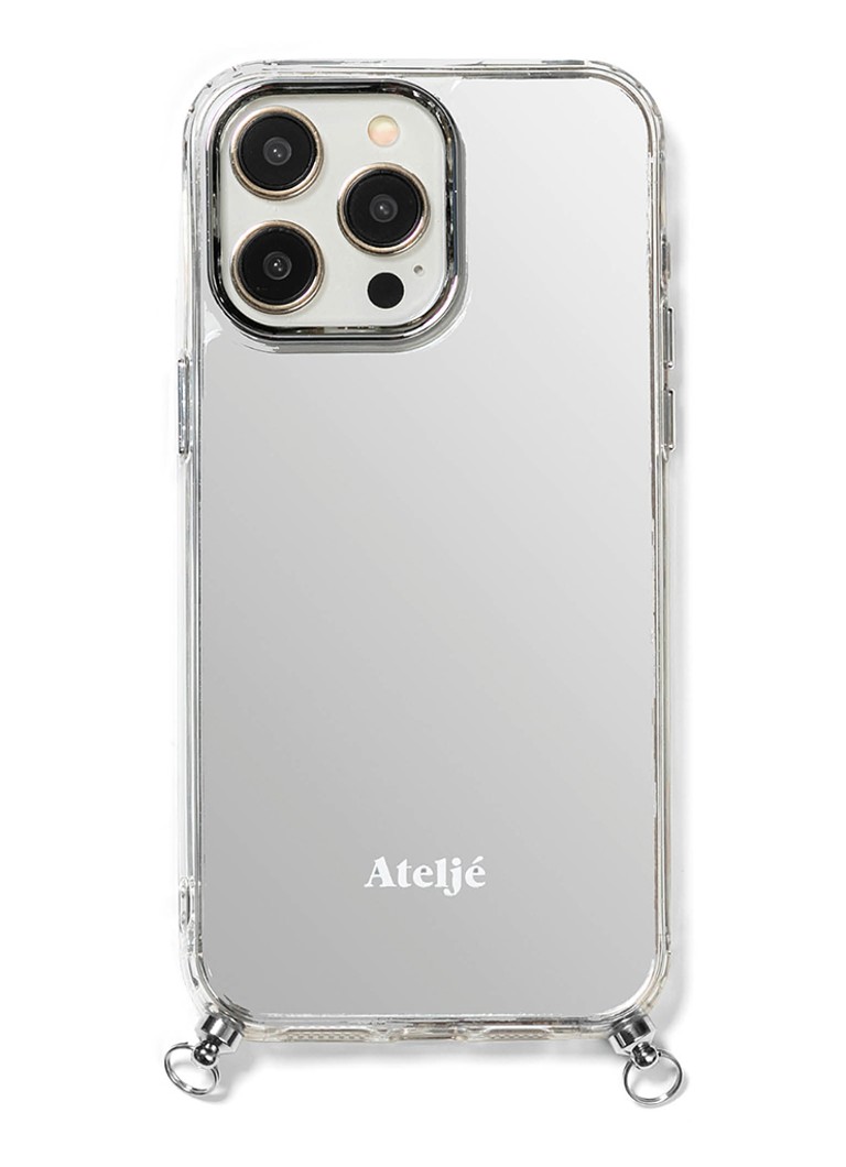 Ateljé Dames Telefoonhoes voor iPhone 14 Pro Max in de kleur Zilver, maat: 1-maat