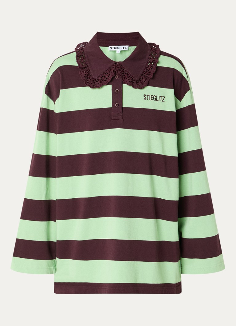 Stieglitz Dames Danila longsleeve met polokraag in de kleur Aubergine, maat: l