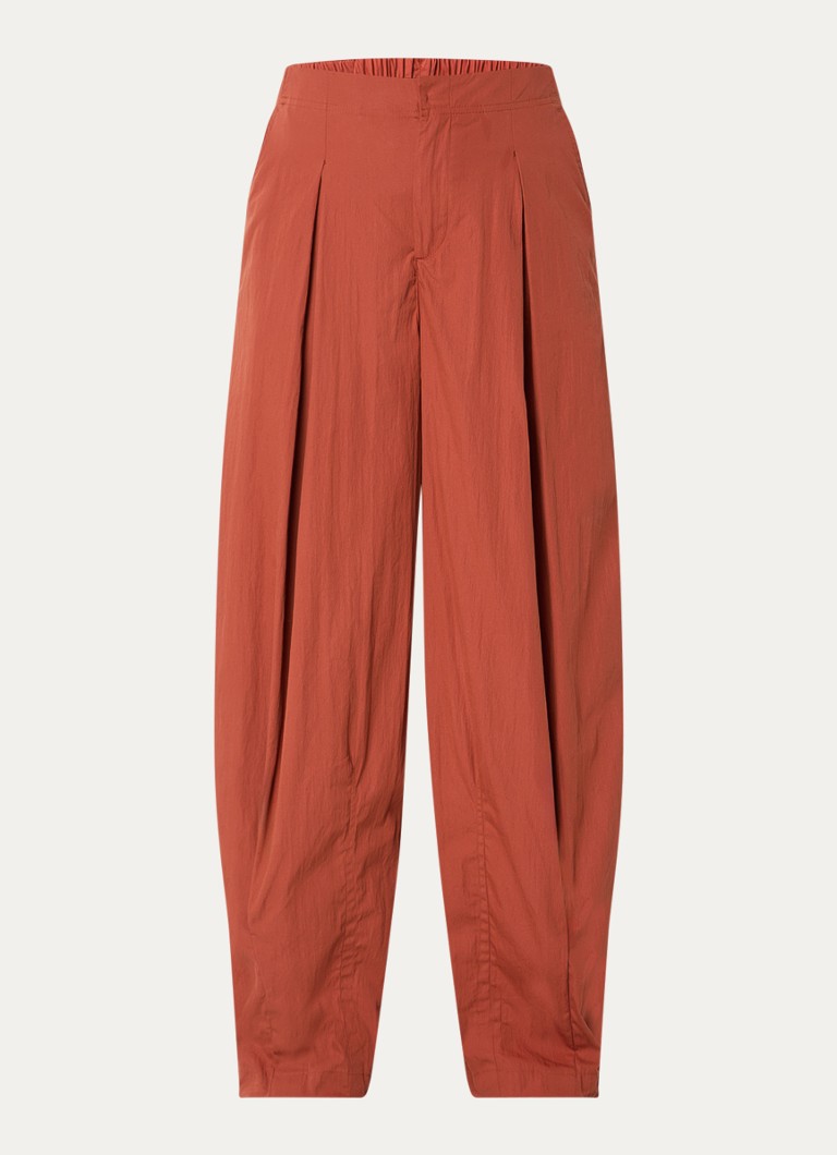 Stieglitz Dames Paola high waist wide fit broek met steekzakken in de kleur Bruin, maat: 42