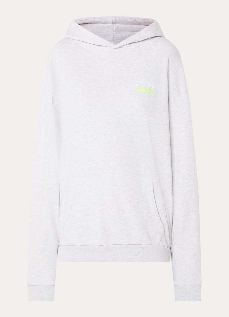 Stieglitz Dames Guga hoodie met front- en backprint in de kleur Lichtgrijs, maat: m