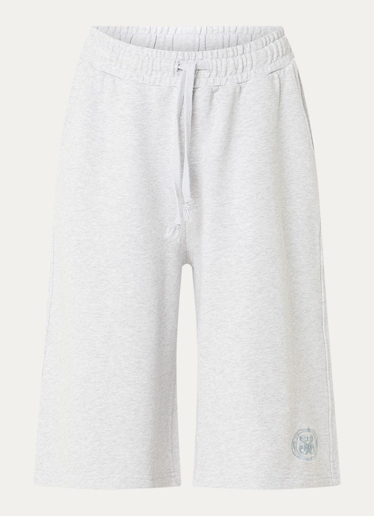 Stieglitz Dames Kayo high waist straight fit korte joggingbroek met logo in de kleur Grijs, maat: 40