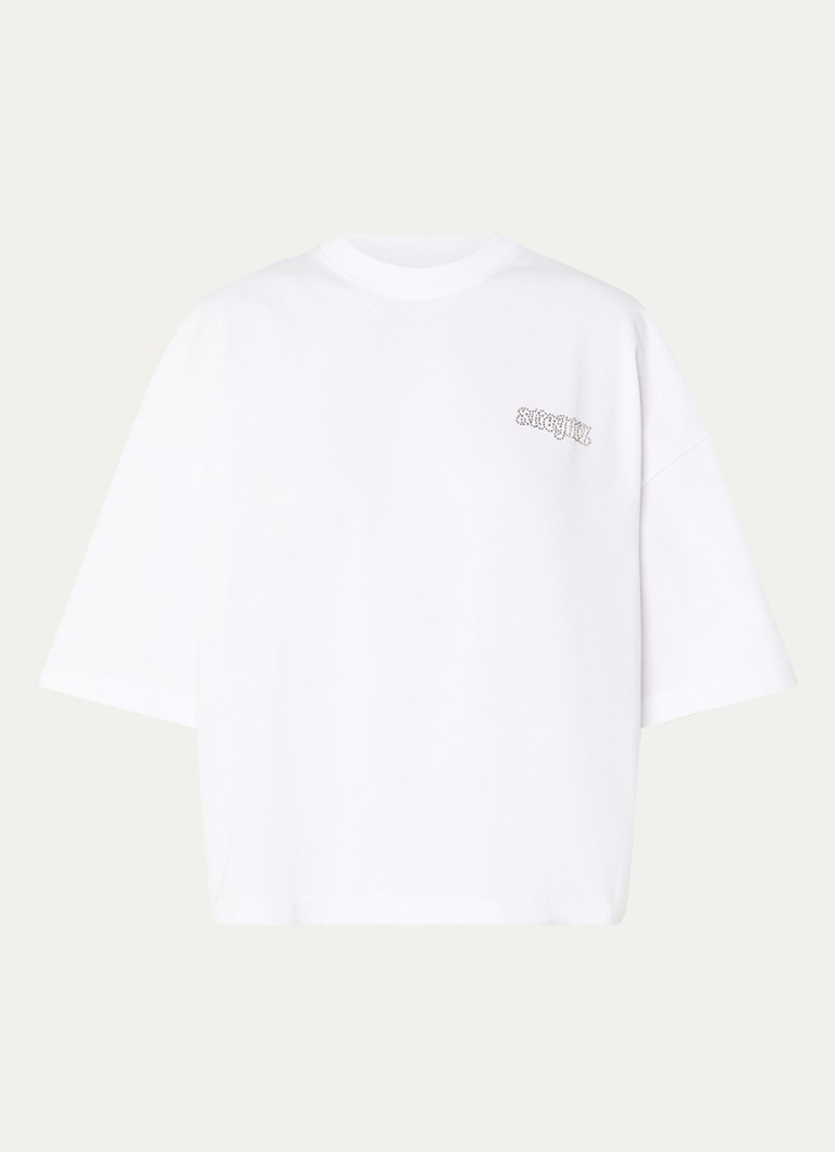 Stieglitz Dames T-shirt met front- en backprint in de kleur Wit, maat: s
