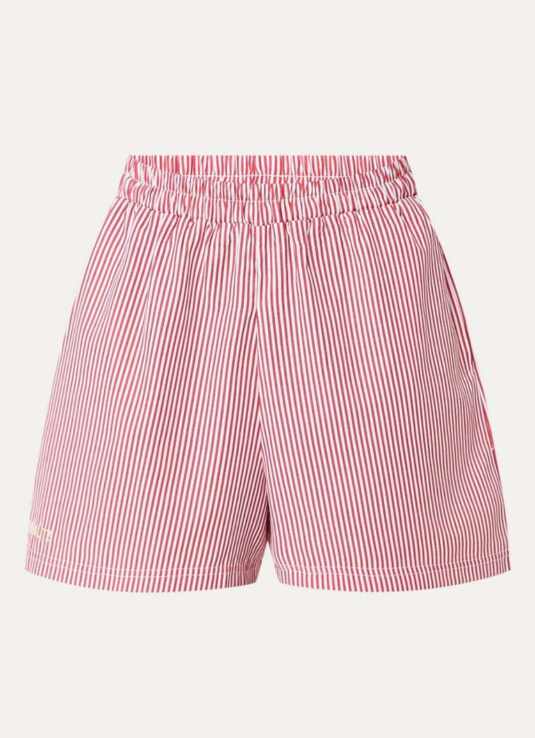 Stieglitz Dames High waist Lua korte broek met streepprint in de kleur Rood, maat: 40