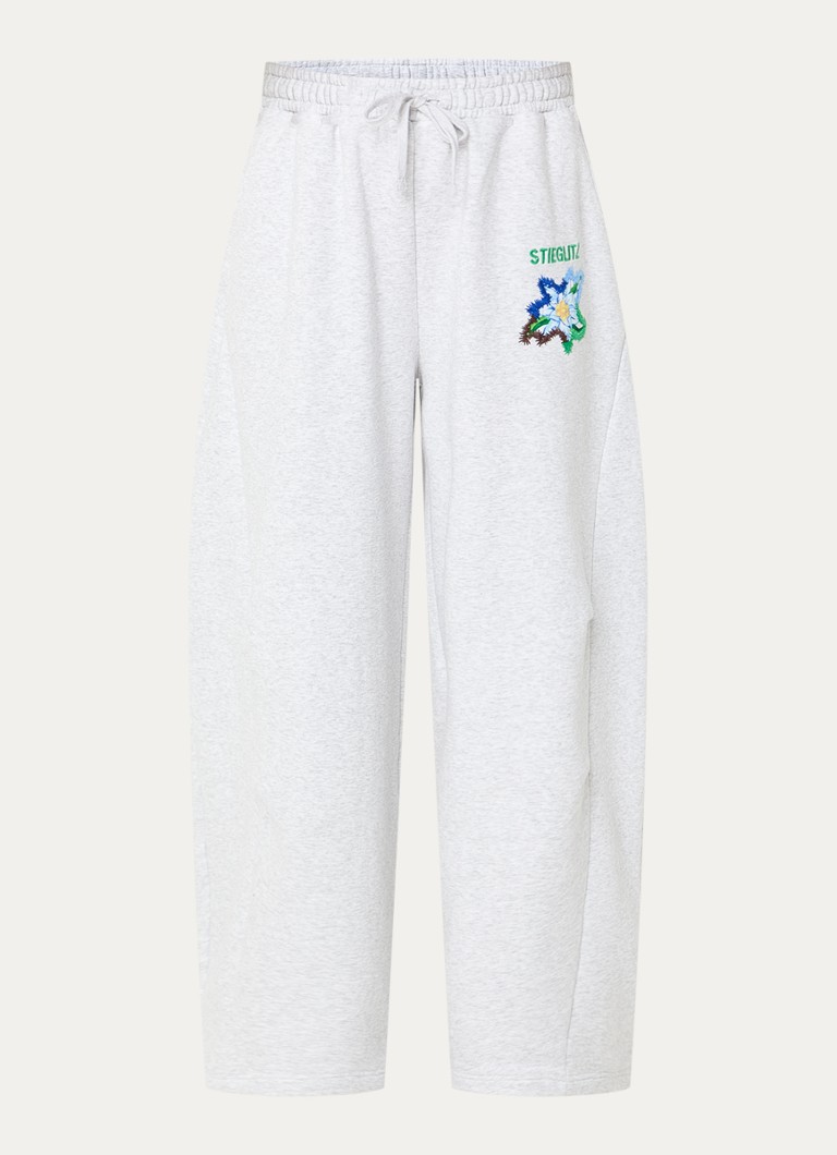 Stieglitz Dames Eliza high waist balloon fit joggingsbroek met steekzakken in de kleur Grijs, maat: 40