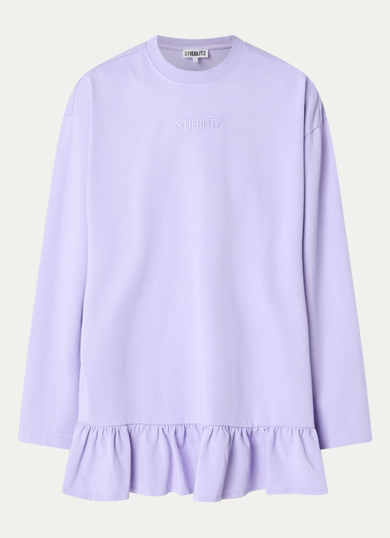 Stieglitz Dames Brisa longsleeve met logo en volant in de kleur Paars, maat: L