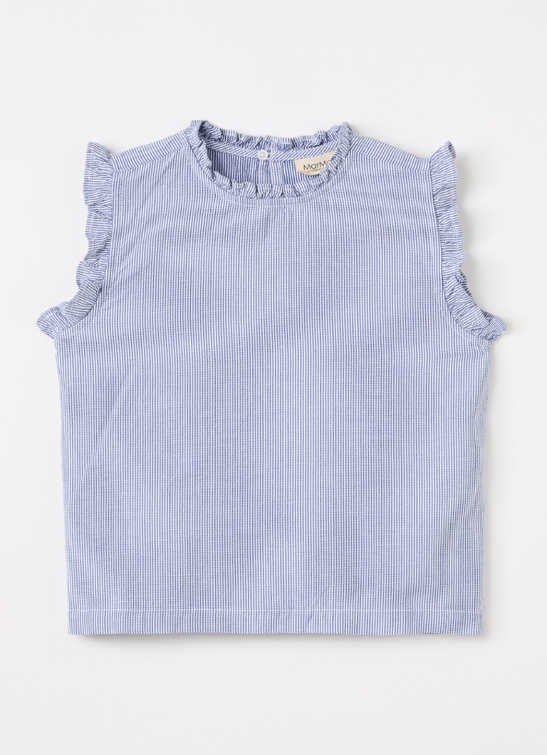 MarMar COPENHAGEN Meisjes Tirra top met streepprint in de kleur Donkerblauw, maat: 104