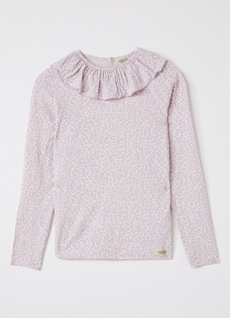 MarMar COPENHAGEN Meisjes Talia top met panterprint in de kleur Lila, maat: 10Y=140