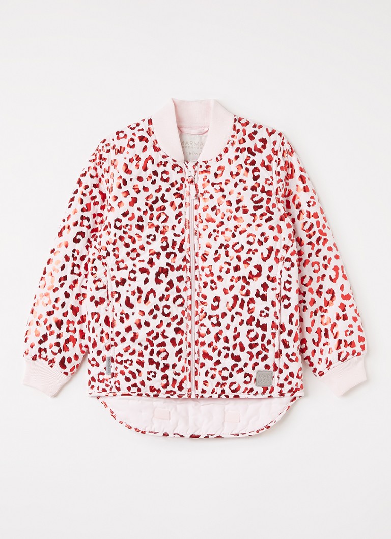 MarMar COPENHAGEN Meisjes Orry bomberjack met panterprint in de kleur Roze, maat: 6Y=116