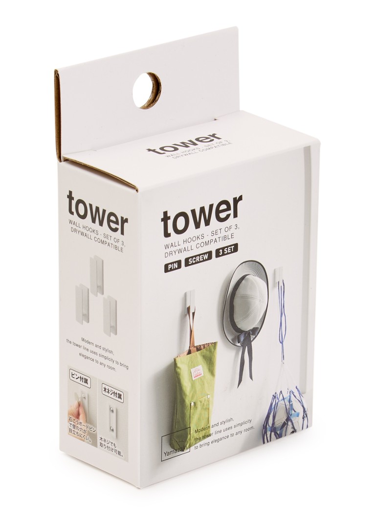 Yamazaki Tower wandhaak set van 3 Wit - Deal