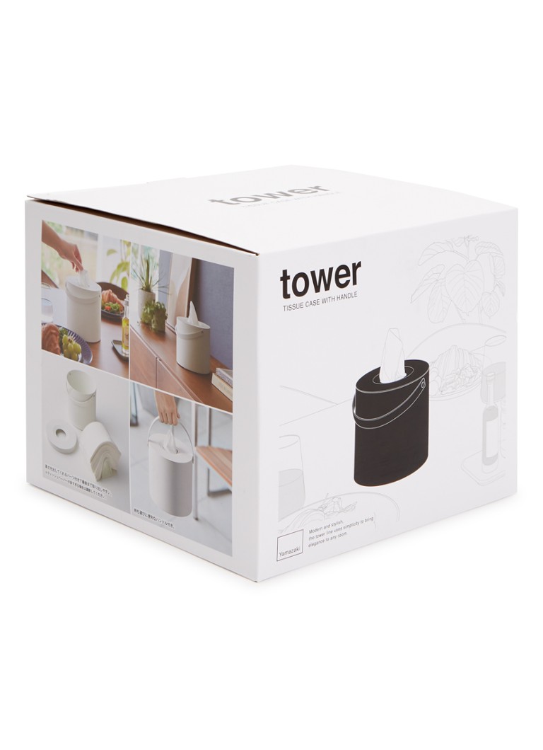 Yamazaki Tower tissuebox 14 cm Wit - Deal