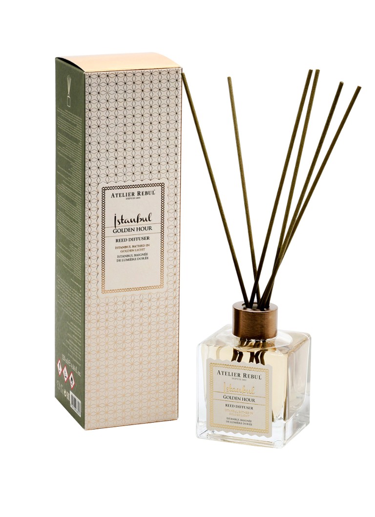 Atelier Rebul Istanbul Golden Hour geurstokjes 120 ml Vanillegeel - Deal