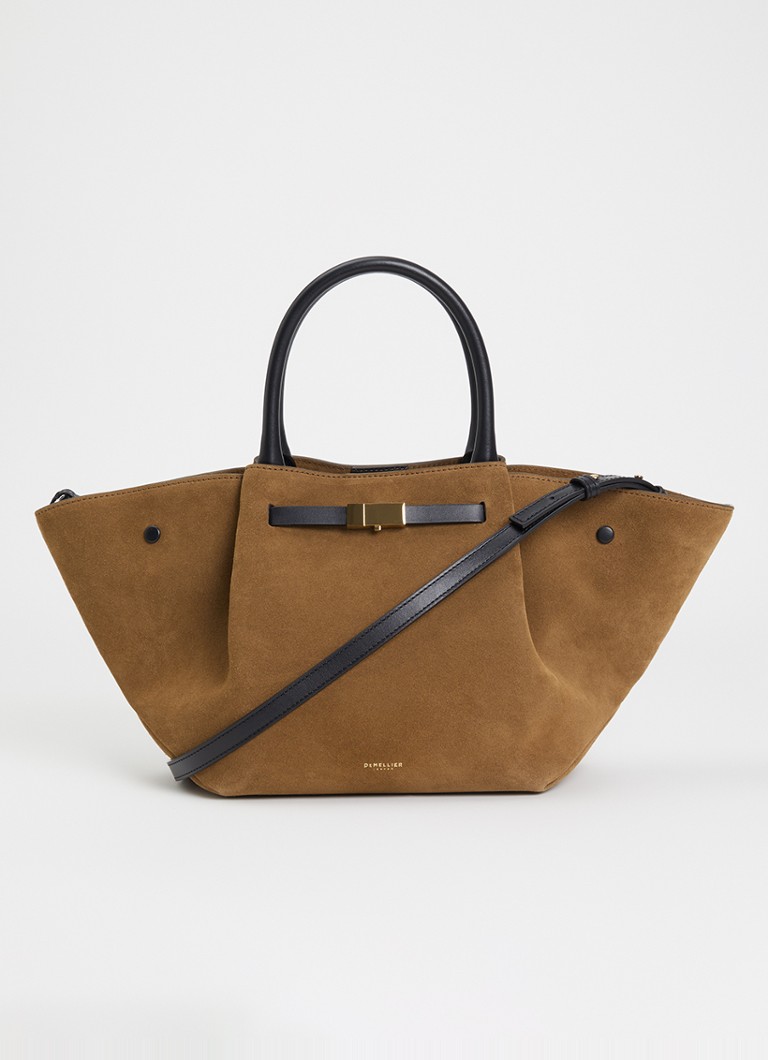 DeMellier Dames The Midi New York handtas van suède met afneembare schouderriem in de kleur Bruin, maat: 1SZ
