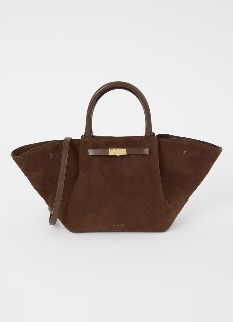 DeMellier Dames The Midi New York handtas van suède met afneembare schouderriem